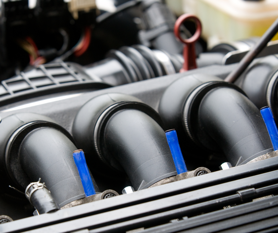 A close-up of a car's manifold