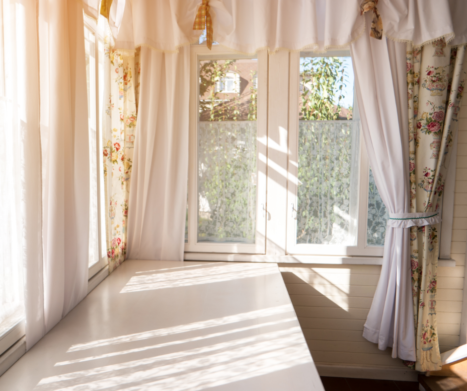 Modern curtains in a room