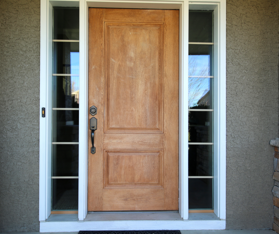 Door with a natural wood look