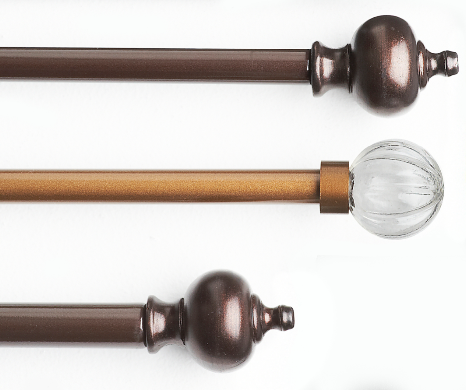 Various types of curtain rods