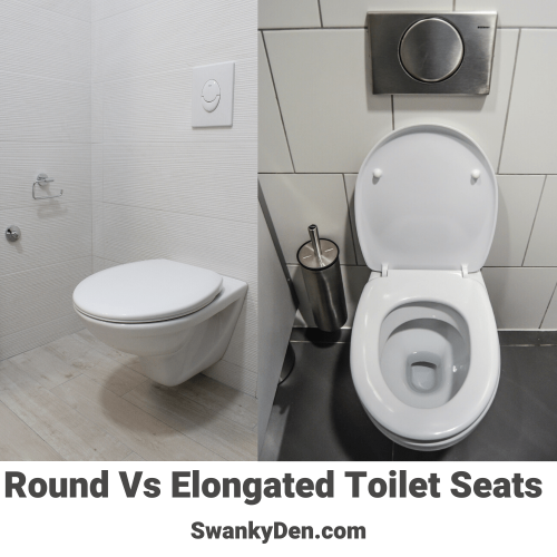 Comparison of a round toilet seat vs an elongated toilet seat